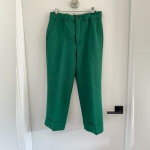 Zara Women’s Cropped and Cuffed Emerald Pants